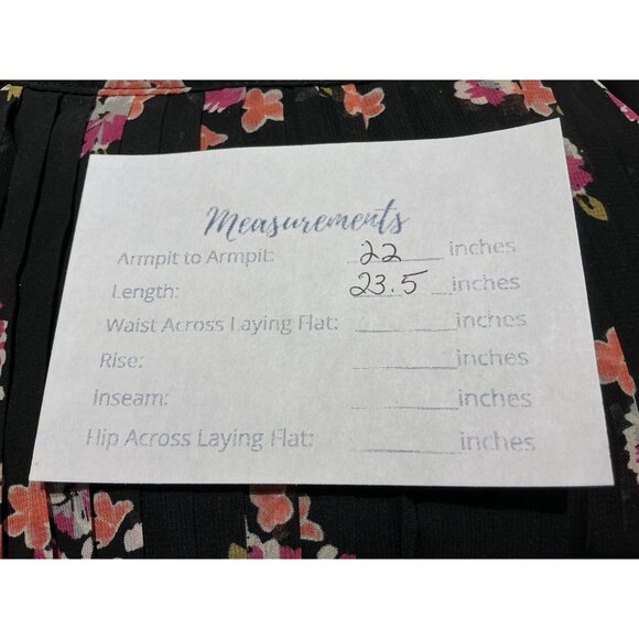 Elle Pleated Halter Top Size XL With Neck Tie For Bow Black Floral Print Lined - Picture 11 of 11